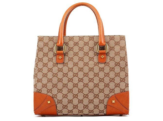 Gucci 120895 Borsa Tote GG Canvas Beige e Marrone Chiaro - vista 3