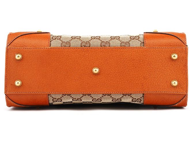 Gucci 120895 Borsa Tote GG Canvas Beige e Marrone Chiaro - vista 4