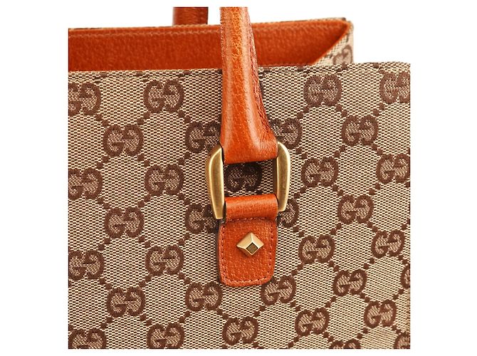 Gucci 120895 Borsa Tote GG Canvas Beige e Marrone Chiaro - vista 5