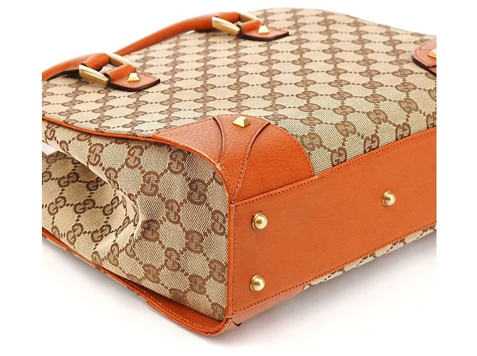 Gucci 120895 Borsa Tote GG Canvas Beige e Marrone Chiaro - vista 7
