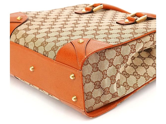 Gucci 120895 Borsa Tote GG Canvas Beige e Marrone Chiaro - vista 8