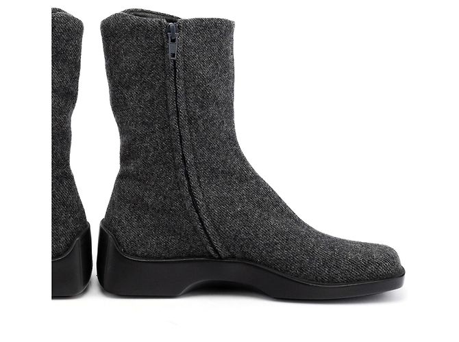 Prada Fall 1999 Anthracite Wool Platform Boots - view 4