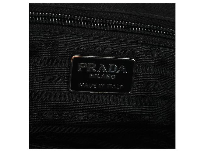 Prada Borsa a tracolla in nylon Tessuto Vitello e vitello nera - vista 12