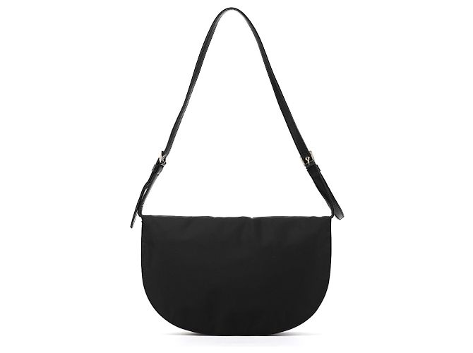 Prada Borsa a tracolla in nylon Tessuto Vitello e vitello nera - vista 3