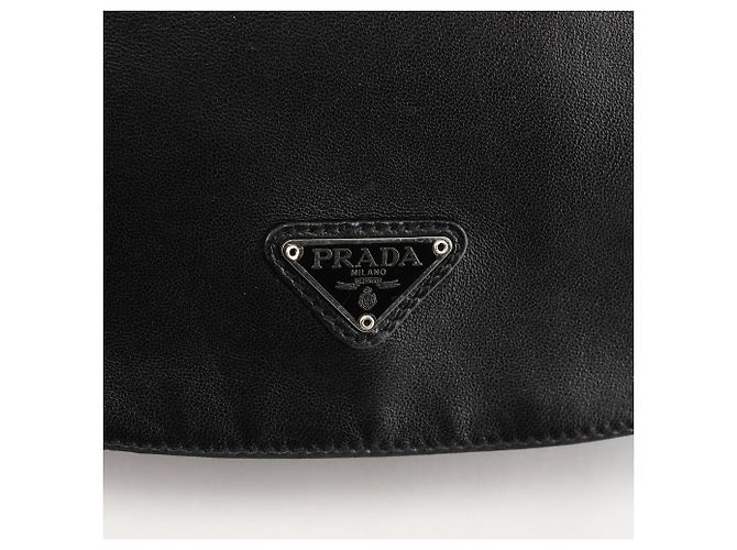 Prada Borsa a tracolla in nylon Tessuto Vitello e vitello nera - vista 6