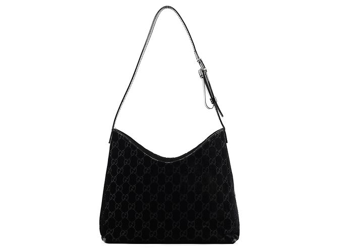Gucci Borsa a spalla in velluto GG nera 1997 - vista 3
