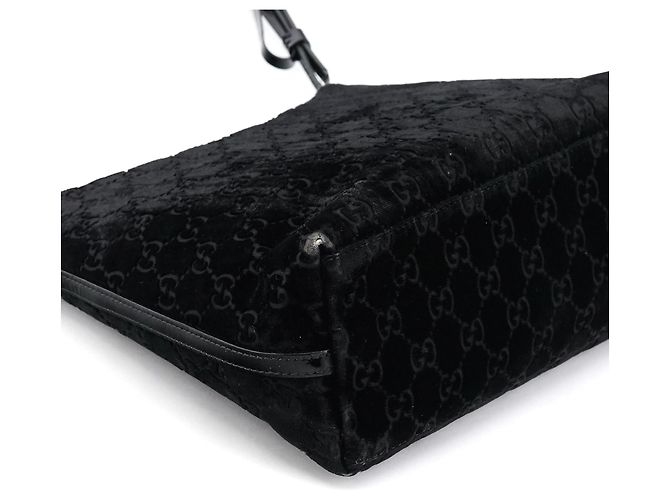 Gucci Borsa a spalla in velluto GG nera 1997 - vista 6
