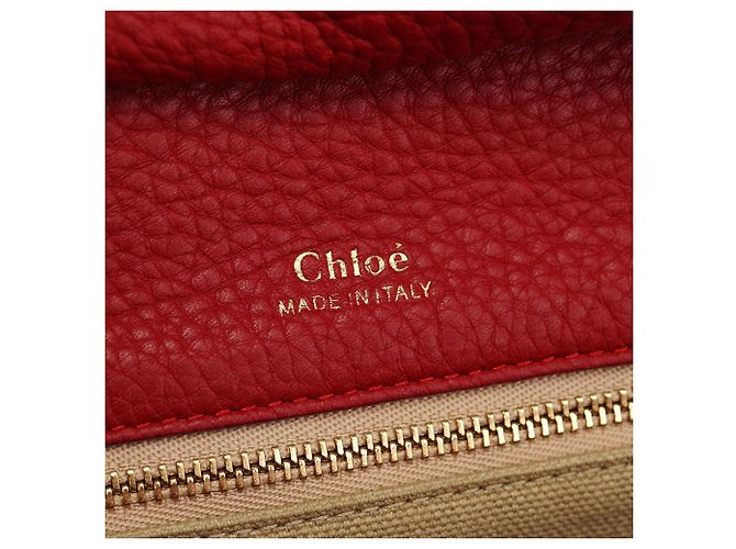 Borsa tote Chloé in pelle rossa - vista 13