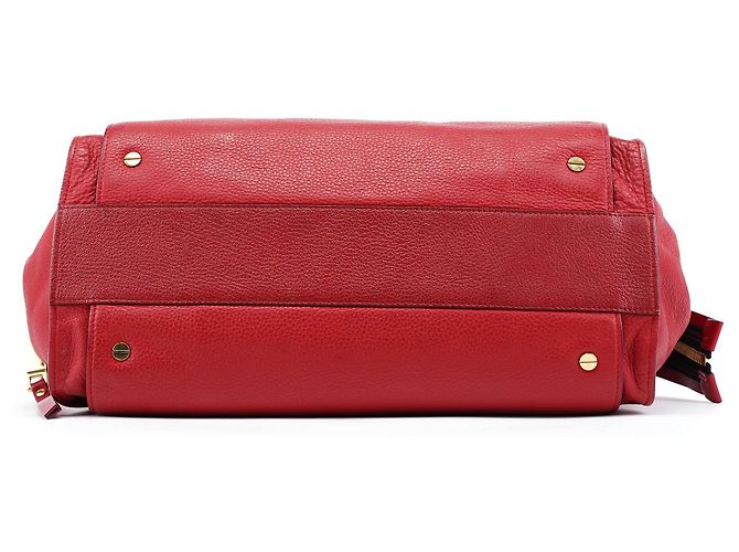Borsa tote Chloé in pelle rossa - vista 5