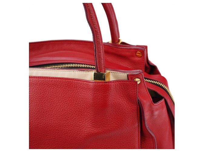 Borsa tote Chloé in pelle rossa - vista 7