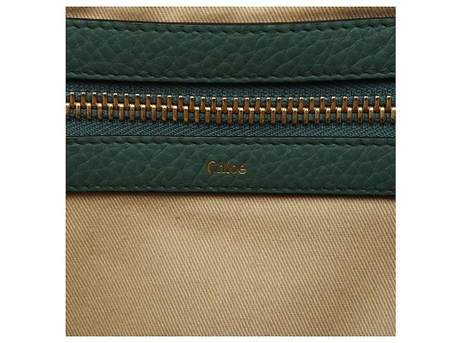 Chloé Borsa Tote in pelle con zip verde smeraldo - vista 11