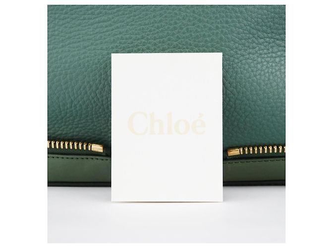 Chloé Borsa Tote in pelle con zip verde smeraldo - vista 15