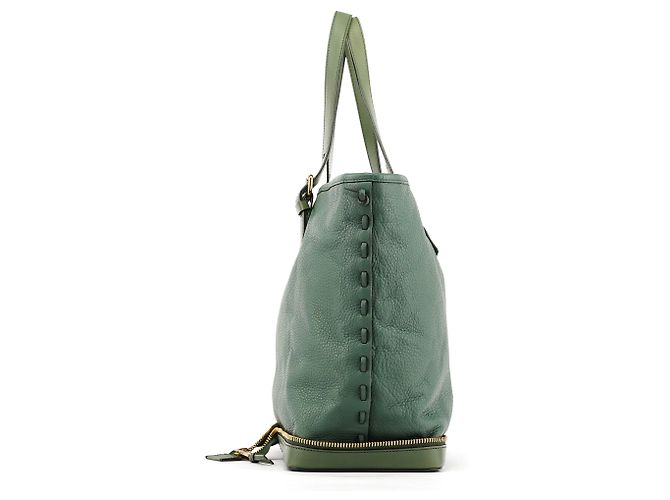 Chloé Borsa Tote in pelle con zip verde smeraldo - vista 2