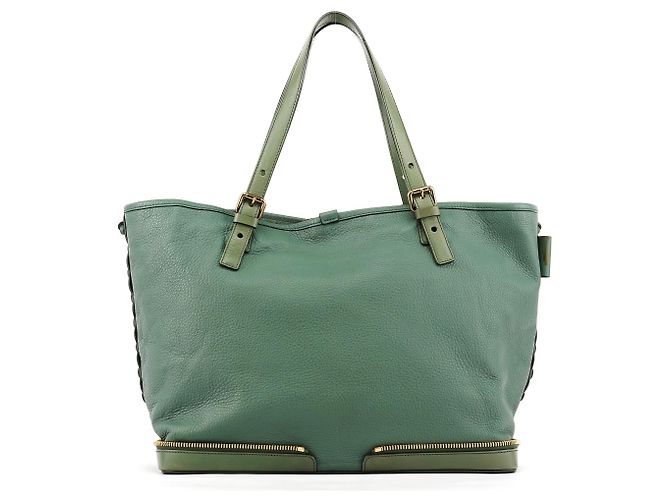 Chloé Borsa Tote in pelle con zip verde smeraldo - vista 3