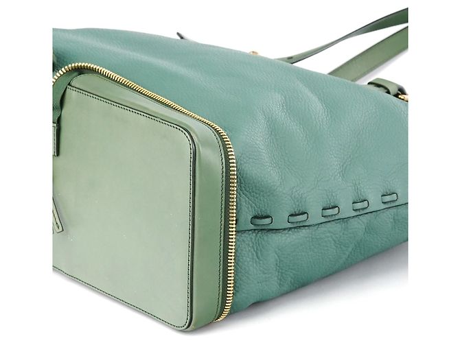 Chloé Borsa Tote in pelle con zip verde smeraldo - vista 9