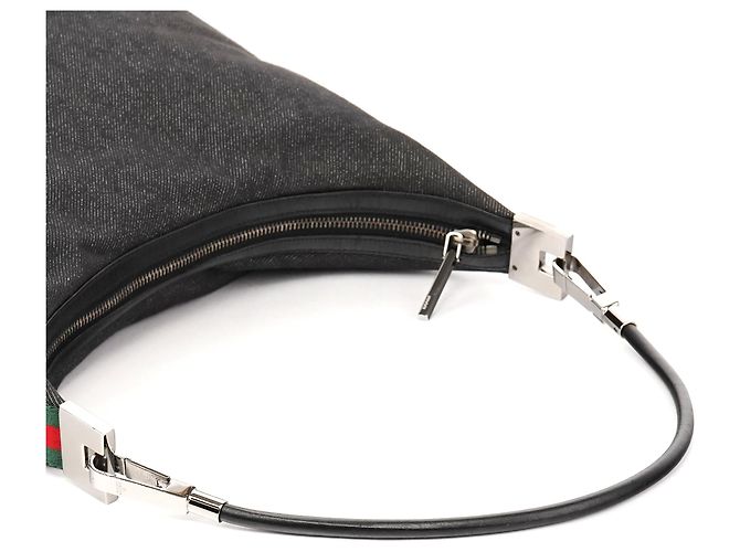 Gucci Borsa a tracolla 01234 Anthracite Denim Sherry Line - vista 10