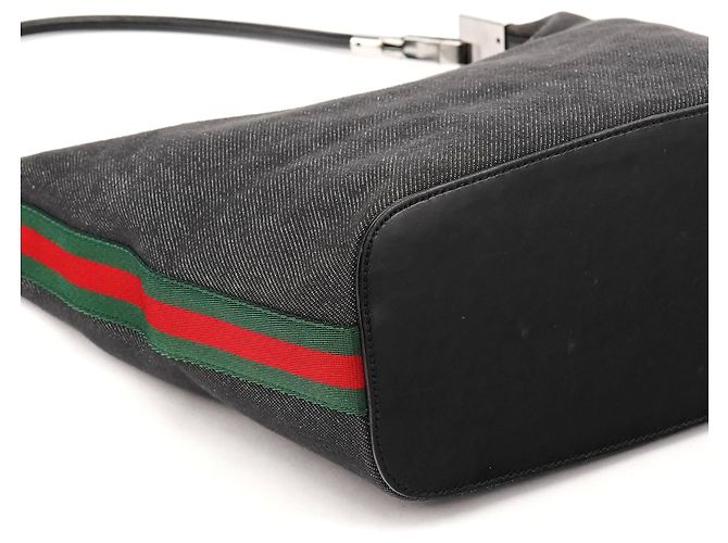 Gucci Borsa a tracolla 01234 Anthracite Denim Sherry Line - vista 8