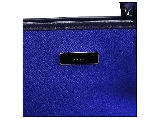 Gucci 002 1099 Borsa tote in raso blu reale - vista 7
