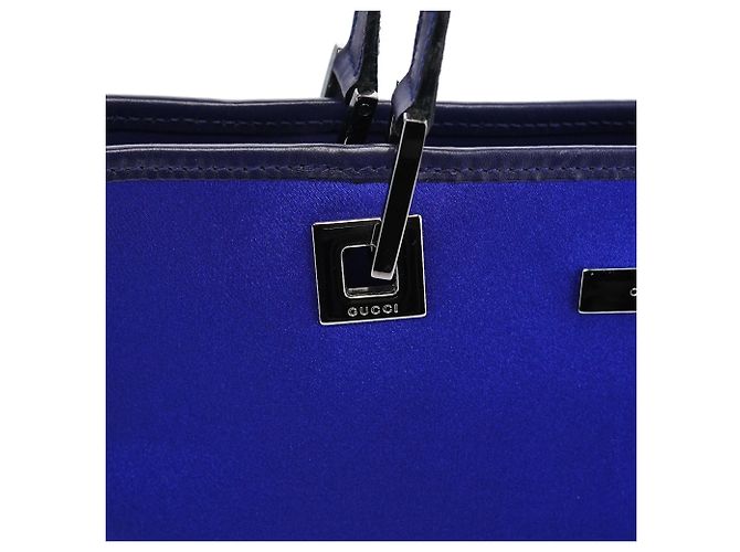 Gucci 002 1099 Borsa tote in raso blu reale - vista 8