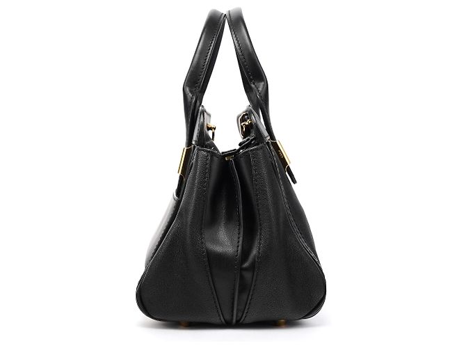 Chloé Borsa a mano Alice in pelle e pelo di vitello bianco e nero - vista 2