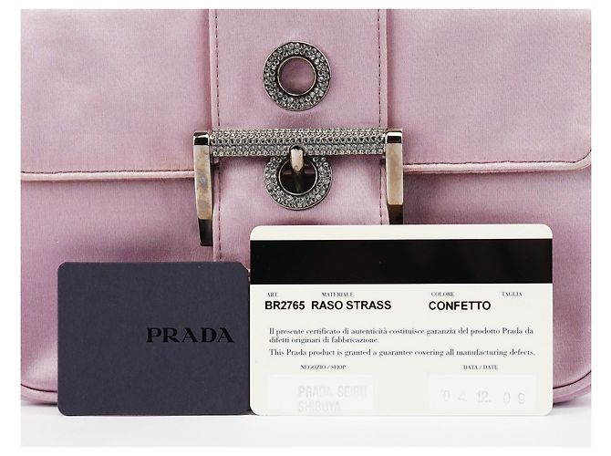 Prada Mini mala BR2765 em cetim rosa com fivela de cristal - vista 11