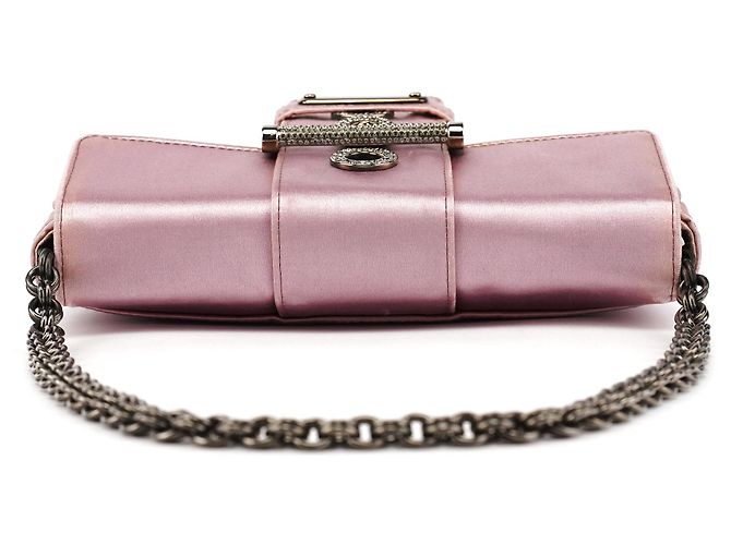 Prada Mini mala BR2765 em cetim rosa com fivela de cristal - vista 4