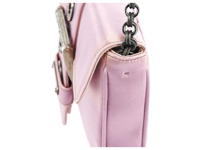 Prada Mini mala BR2765 em cetim rosa com fivela de cristal - vista 7