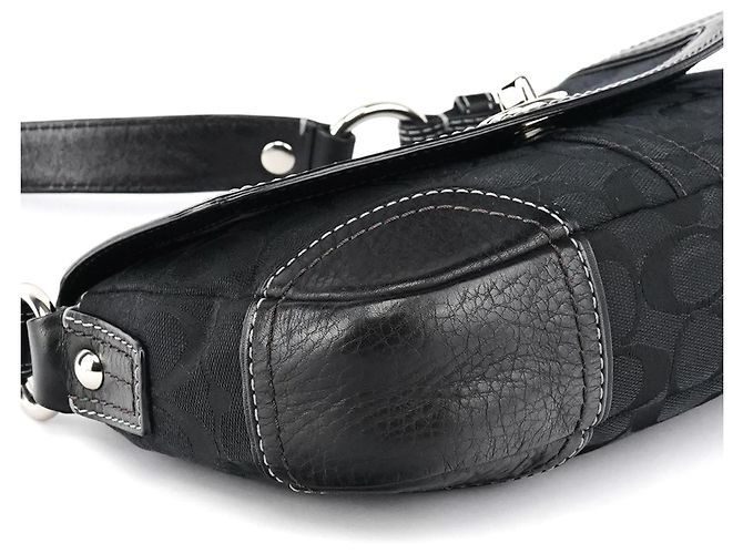 Coach Borsa a tracolla Turnlock in tela Signature nera - vista 10