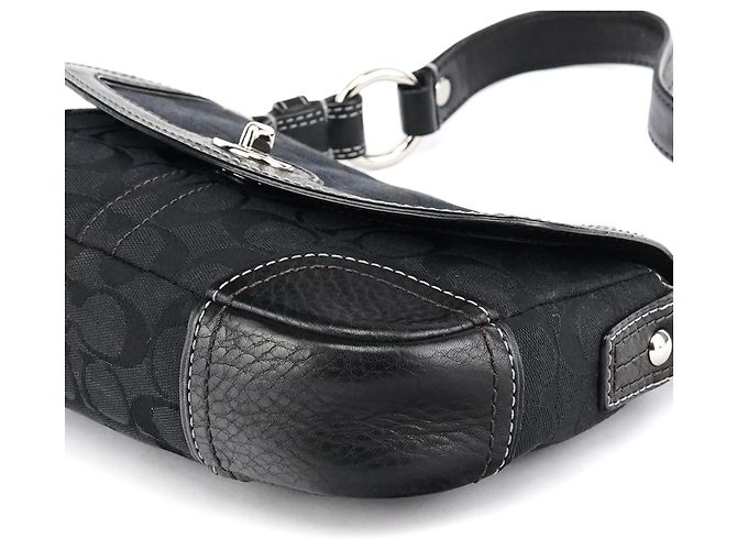 Coach Borsa a tracolla Turnlock in tela Signature nera - vista 11
