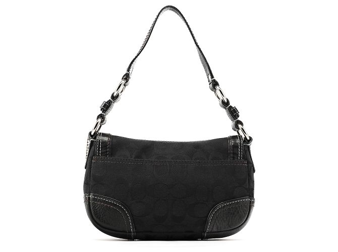 Coach Borsa a tracolla Turnlock in tela Signature nera - vista 3