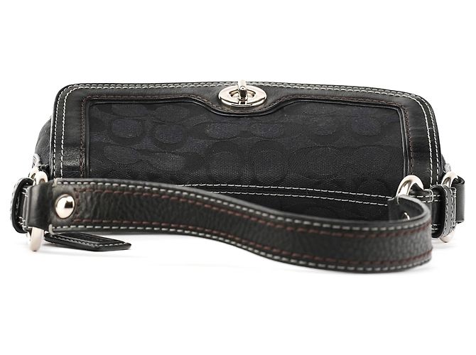 Coach Borsa a tracolla Turnlock in tela Signature nera - vista 4