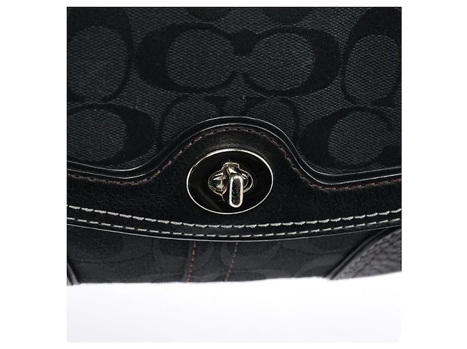 Coach Borsa a tracolla Turnlock in tela Signature nera - vista 6