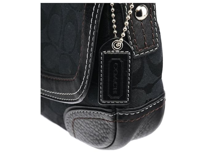 Coach Borsa a tracolla Turnlock in tela Signature nera - vista 7