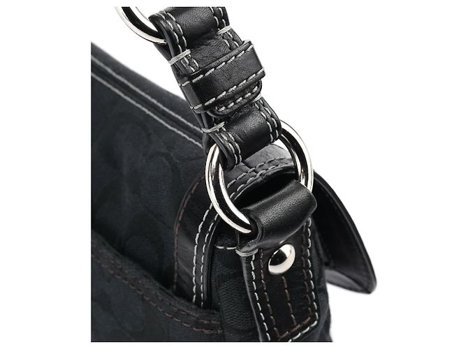 Coach Borsa a tracolla Turnlock in tela Signature nera - vista 8