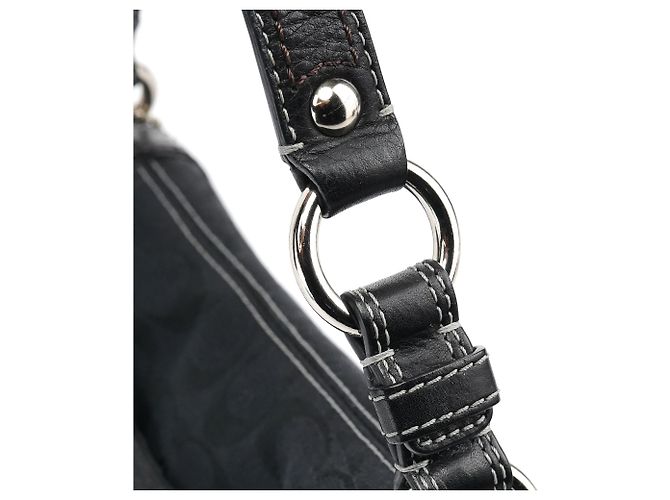 Coach Borsa a tracolla Turnlock in tela Signature nera - vista 9