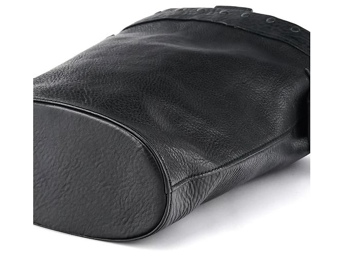 Gucci Borsa bucket in pelle nera e legno Autunno 2002 - vista 10