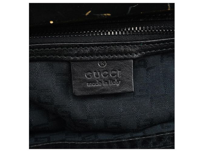 Gucci Borsa bucket in pelle nera e legno Autunno 2002 - vista 14