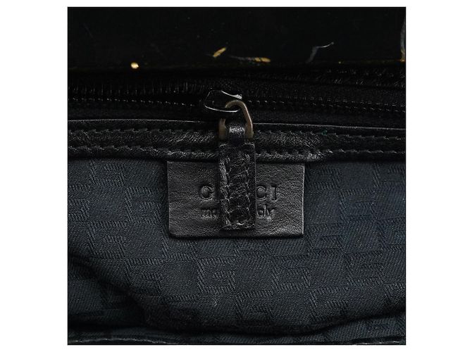 Gucci Borsa bucket in pelle nera e legno Autunno 2002 - vista 15