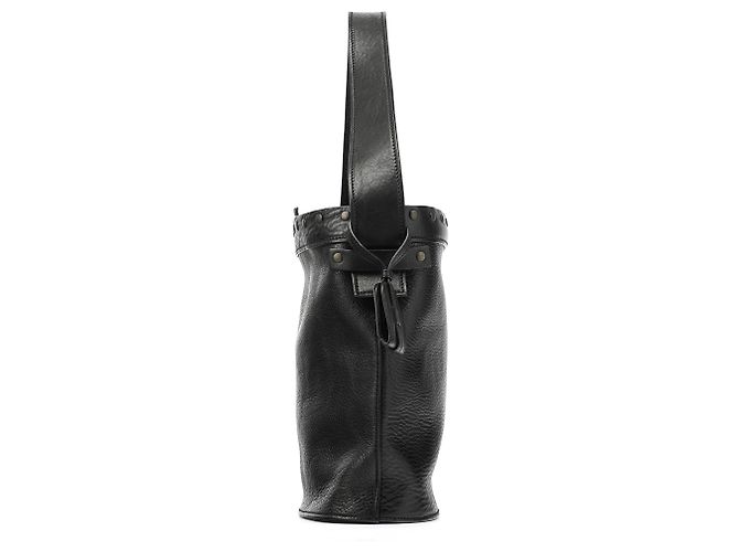 Gucci Borsa bucket in pelle nera e legno Autunno 2002 - vista 2