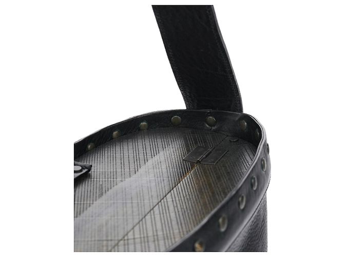 Gucci Borsa bucket in pelle nera e legno Autunno 2002 - vista 8