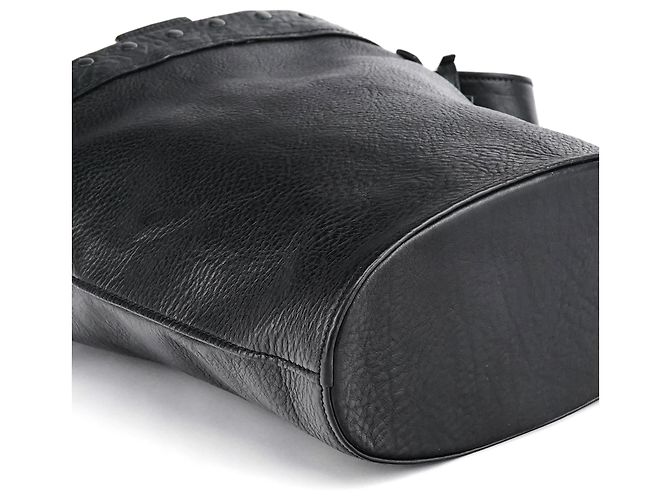 Gucci Borsa bucket in pelle nera e legno Autunno 2002 - vista 9