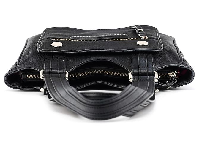 Marc by Marc Jacobs Borsa Tote in pelle nera con tasca frontale - vista 4