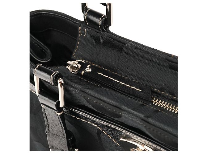 Coach Borsa Tote F14415 Black Signature Turnlock - vista 11