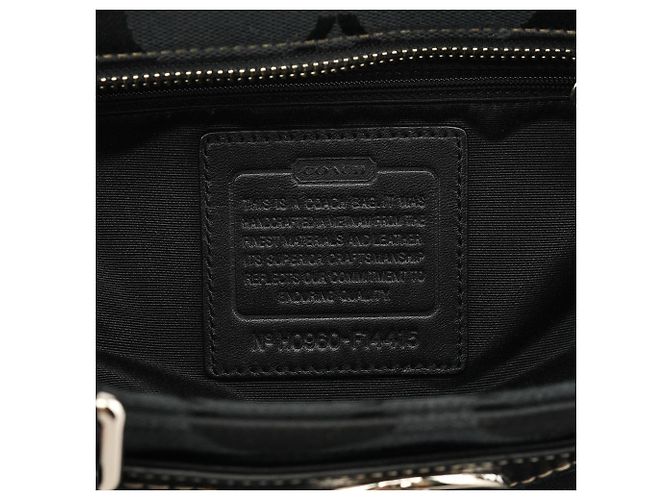 Coach Borsa Tote F14415 Black Signature Turnlock - vista 12