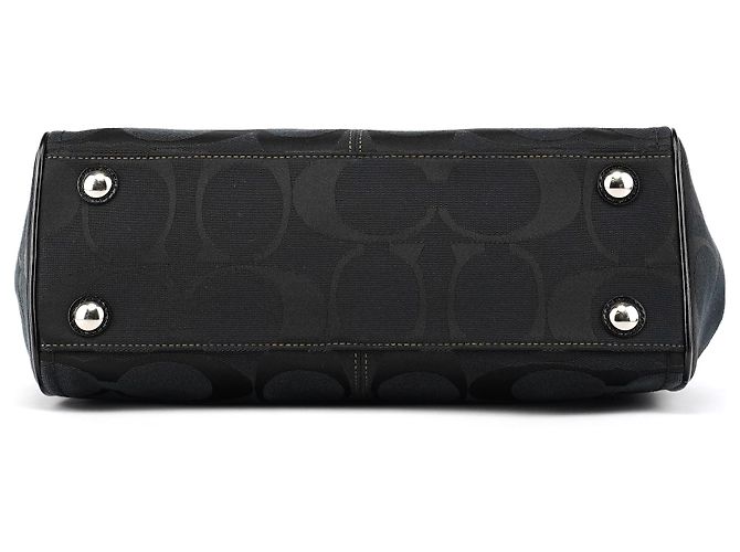 Coach Borsa Tote F14415 Black Signature Turnlock - vista 4