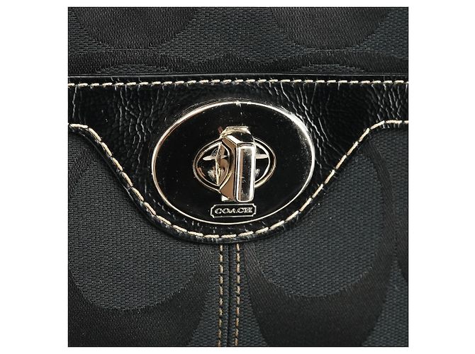 Coach Borsa Tote F14415 Black Signature Turnlock - vista 5