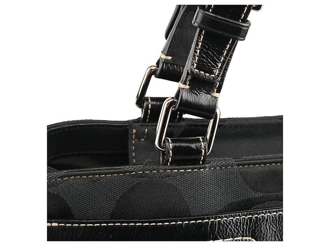 Coach Borsa Tote F14415 Black Signature Turnlock - vista 7