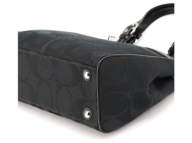 Coach Borsa Tote F14415 Black Signature Turnlock - vista 9