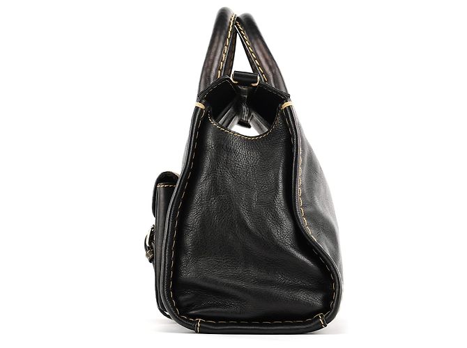 Chloé Borsa Tote Edith in pelle nera - vista 2