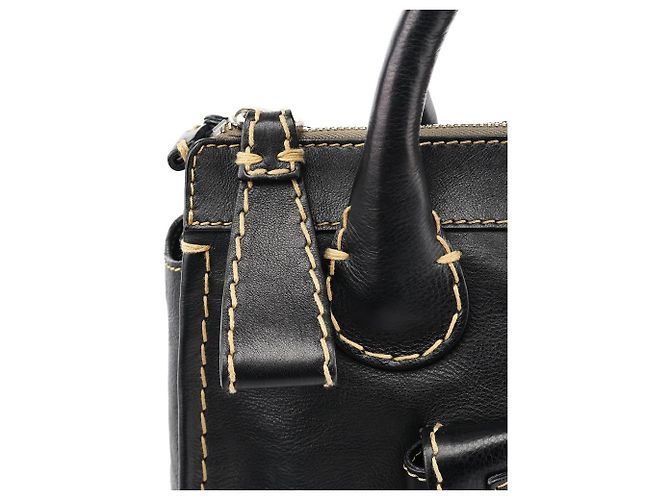 Chloé Borsa Tote Edith in pelle nera - vista 8